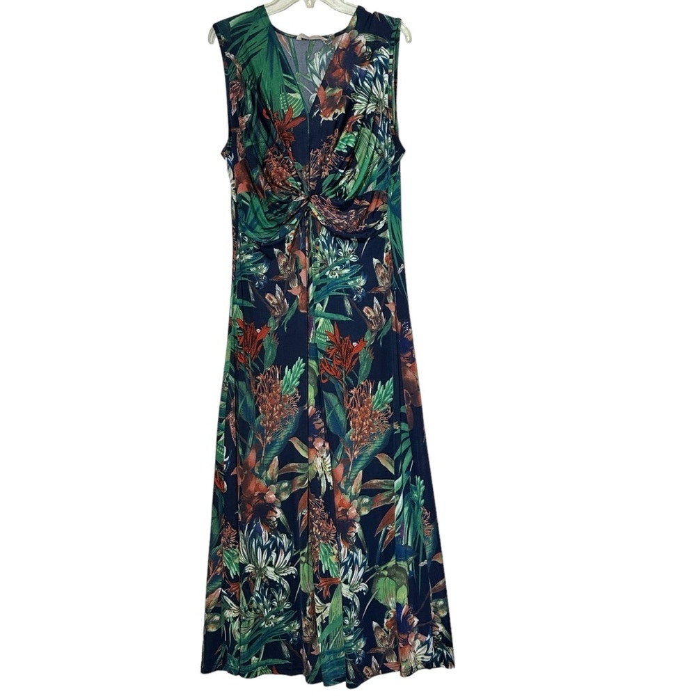 Soft Surroundings Navy Paradise Island Tropical Floral Maxi Dress - Picture 2 of 6